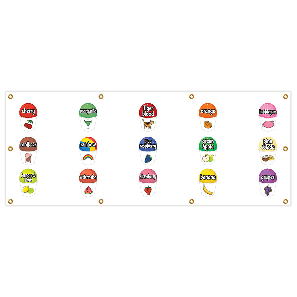 15 Flavors Snow Cone Banner