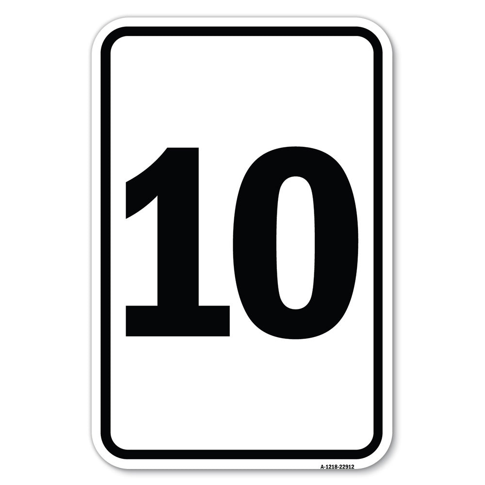 Sign with Number '10