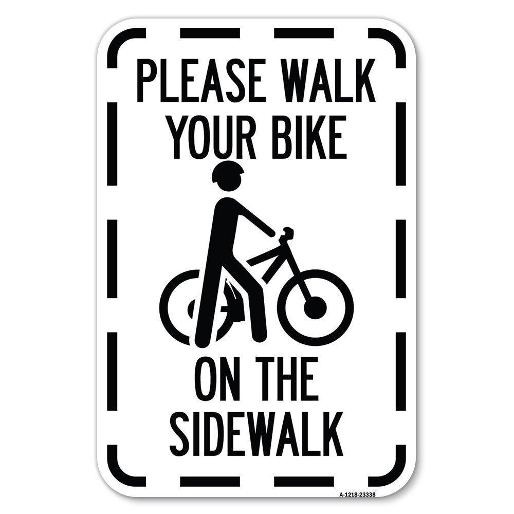 Pavement Stencil Please Walk Your Bike on the Sidewalk