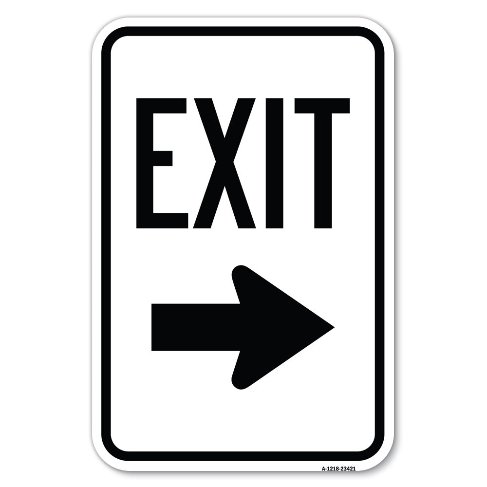 Parking Lot Sign Exit Sign (Right Arrow)