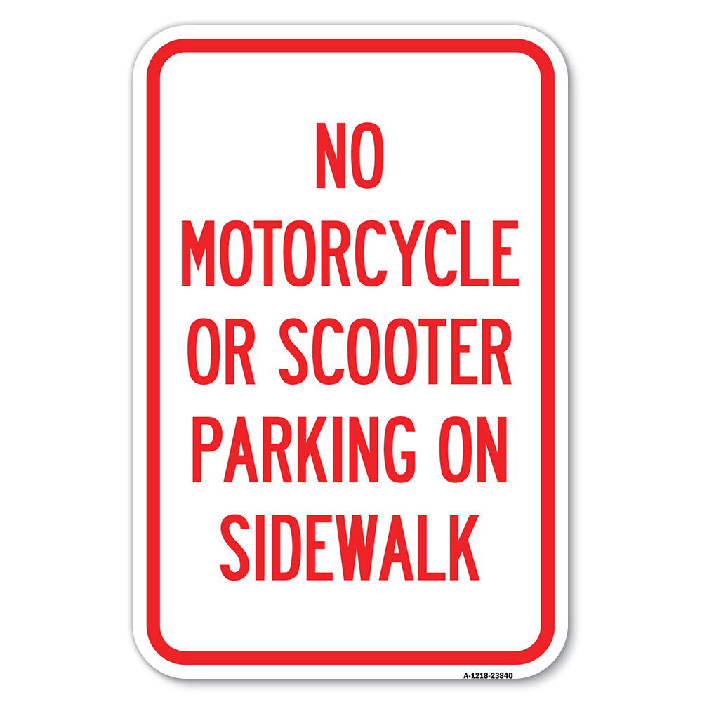 No Motorcycle or Scooter Parking on Sidewalk