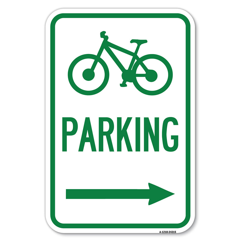 Bicycle Symbol, Parking (Right Arrow