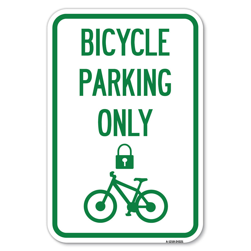 Bicycle Parking Only (With Cycle and Lock Symbol