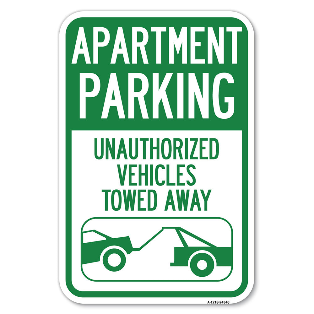 Apartment Parking - Unauthorized Vehicles Towed Away (With Car Tow Graphic)
