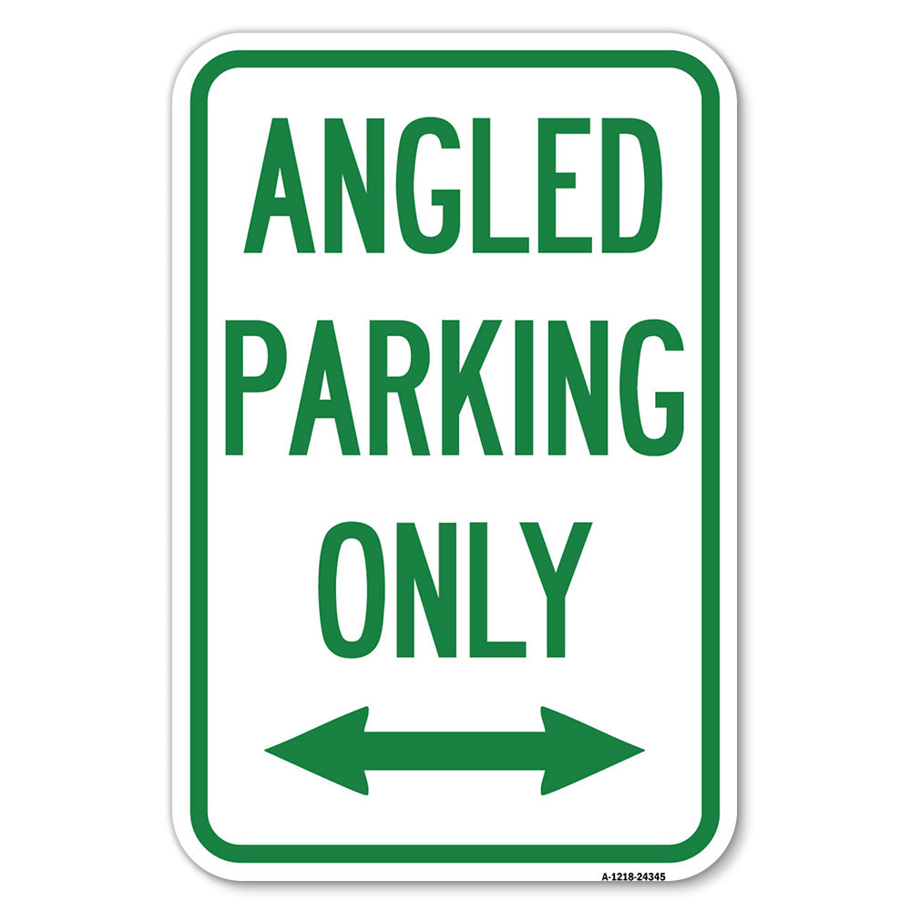 Angle Parking Only (With Bidirectional Arrow)