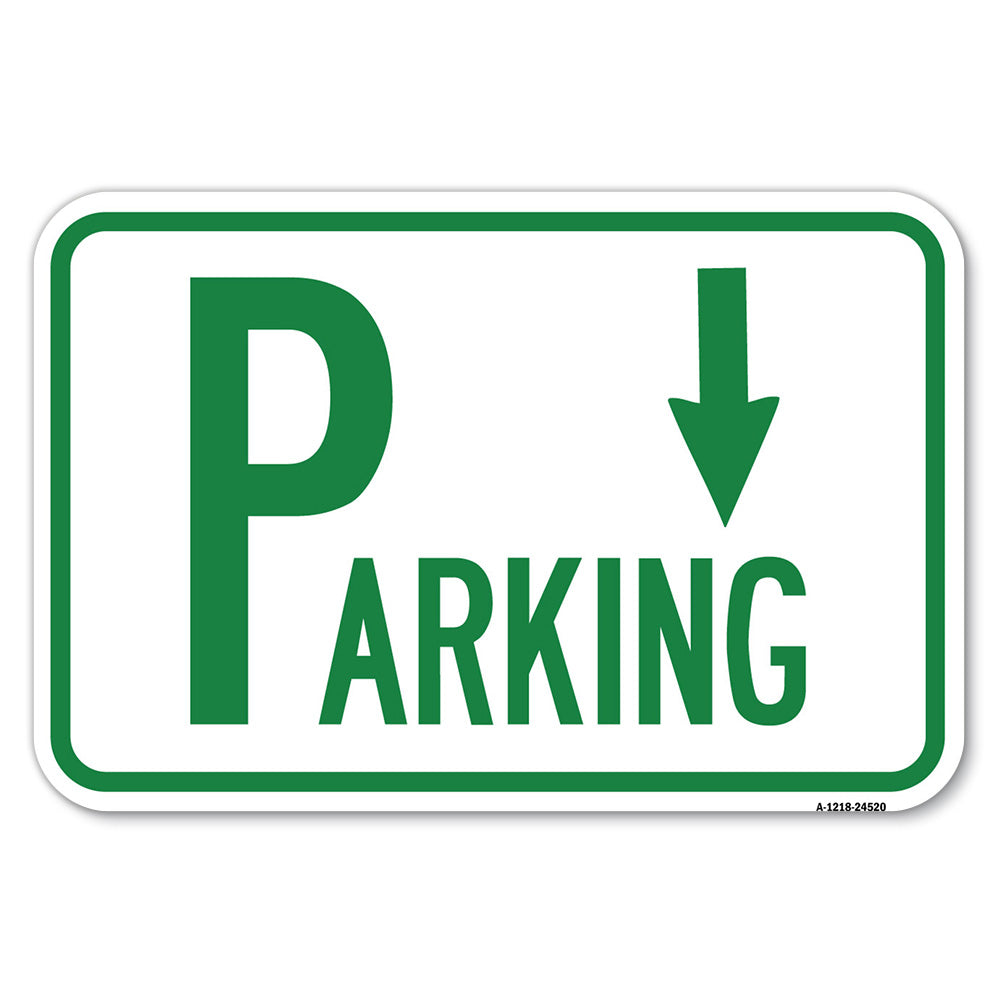 Parking with Arrow Pointing Down