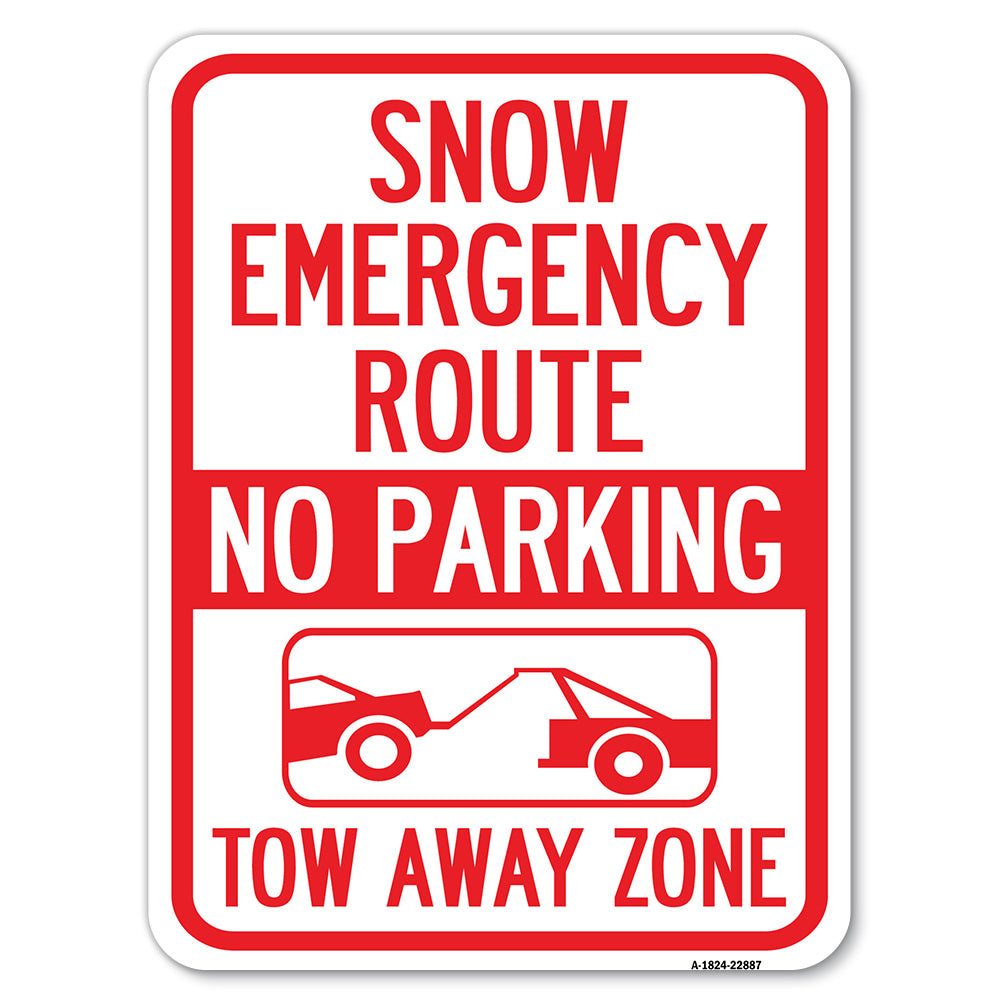Snow Emergency Route, Tow Away Zone with Graphic