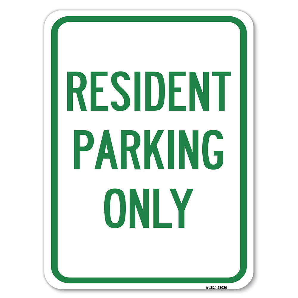 Reserved Parking Sign Resident Parking Only