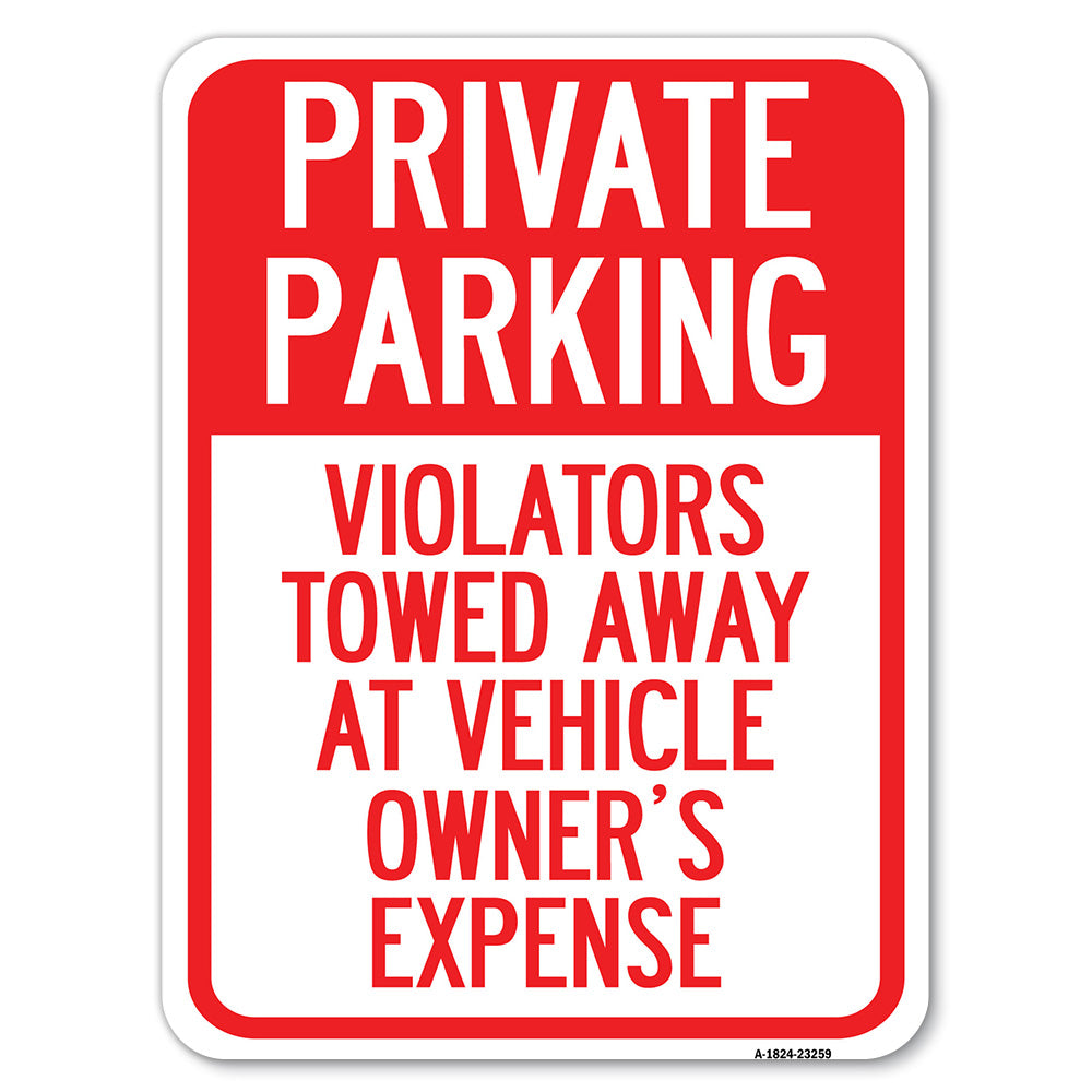 Private Parking Violators Towed Away at Vehicle Owner's Expense