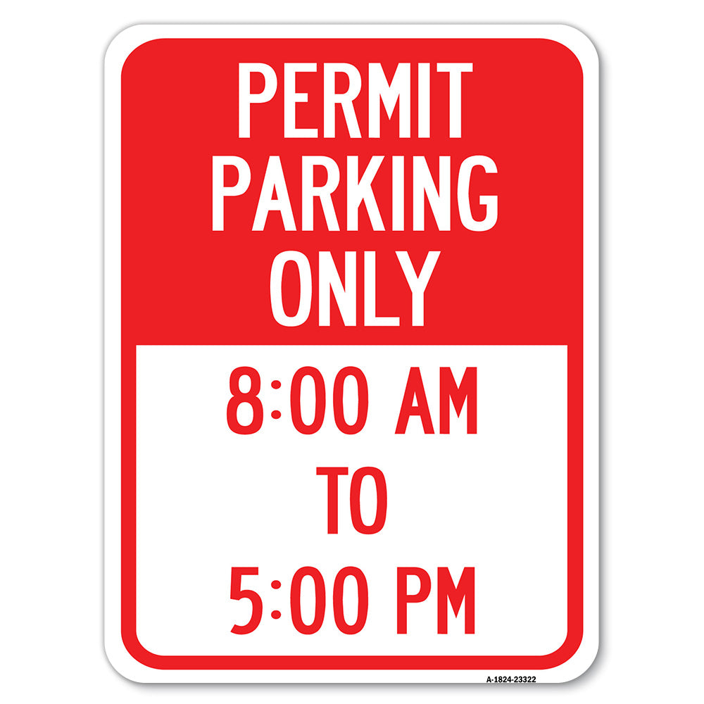 Permit Parking Only 8-00 Am to 5-00 Pm