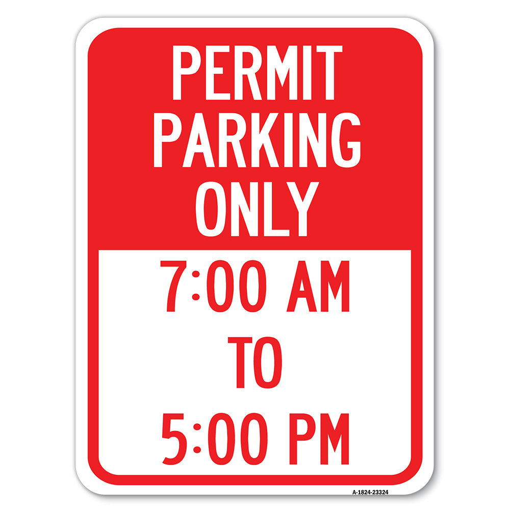Permit Parking Only 7-00 Am to 5-00 Pm