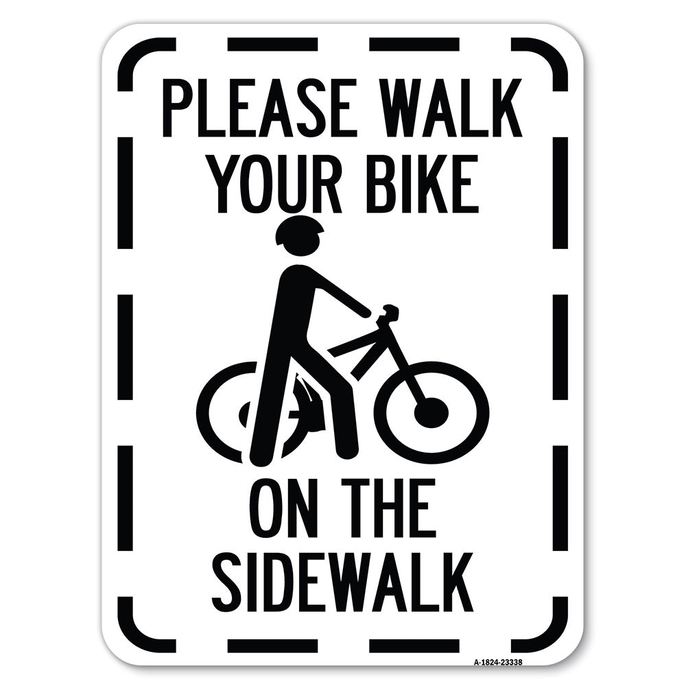 Pavement Stencil Please Walk Your Bike on the Sidewalk