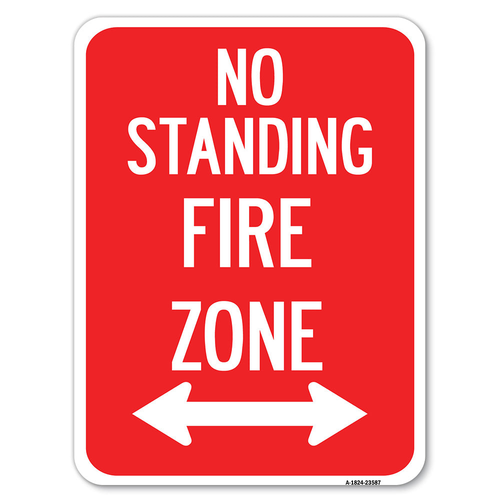 No Standing, Fire Zone with Bidirectional Arrow