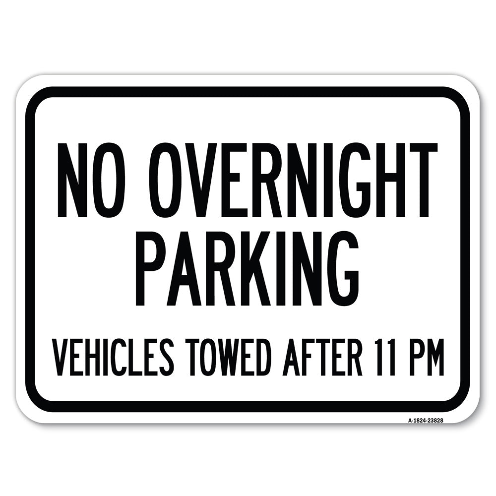 No Overnight Parking, Vehicles Towed After 11 Pm (K2-1030)