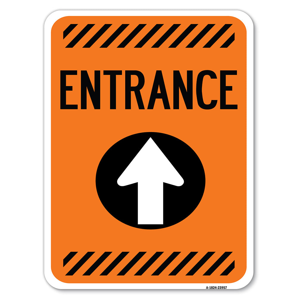 Flex Post Entrance with Straight Ahead Arrow Decal Only for Flex Paddle