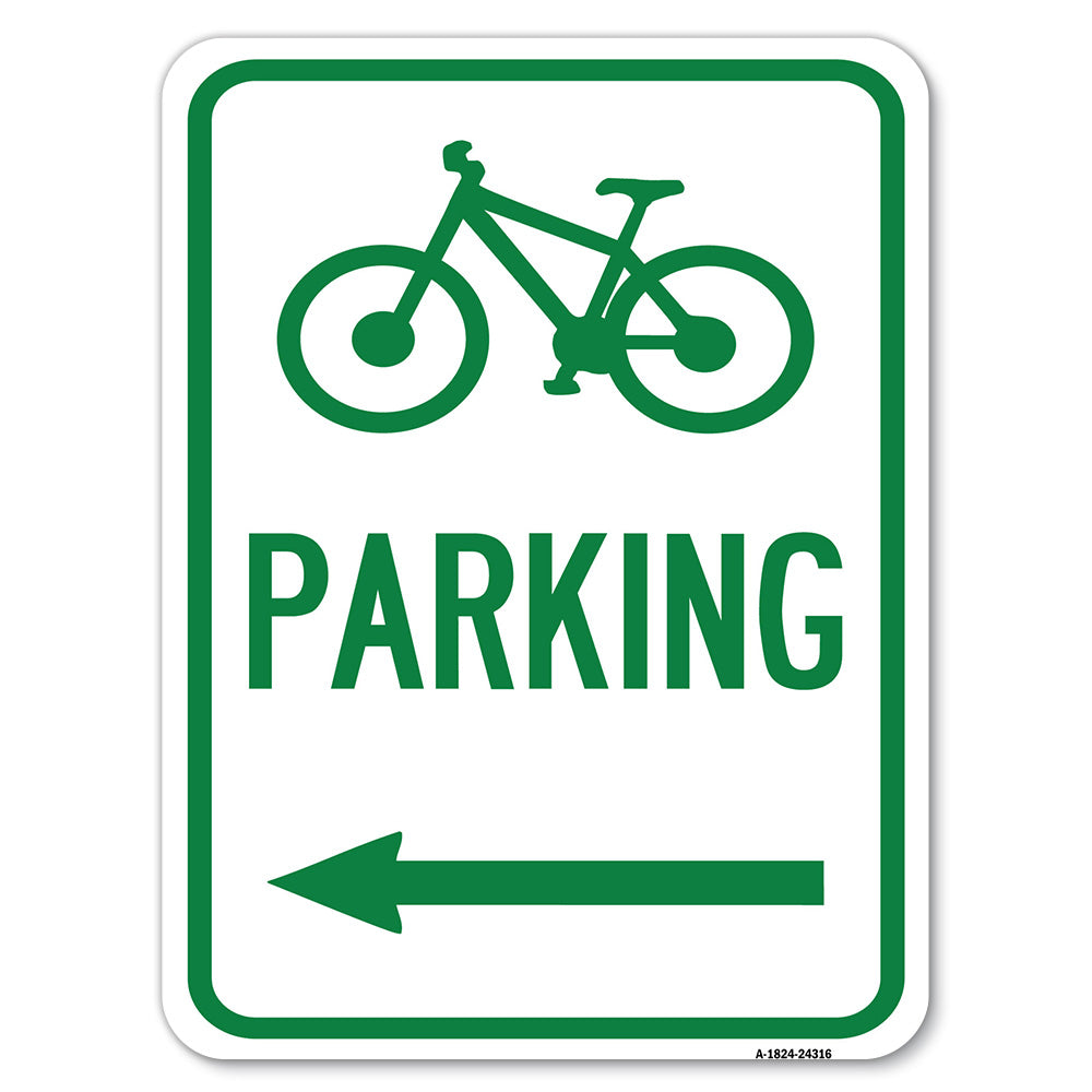 Bicycle Symbol, Parking (Left Arrow)