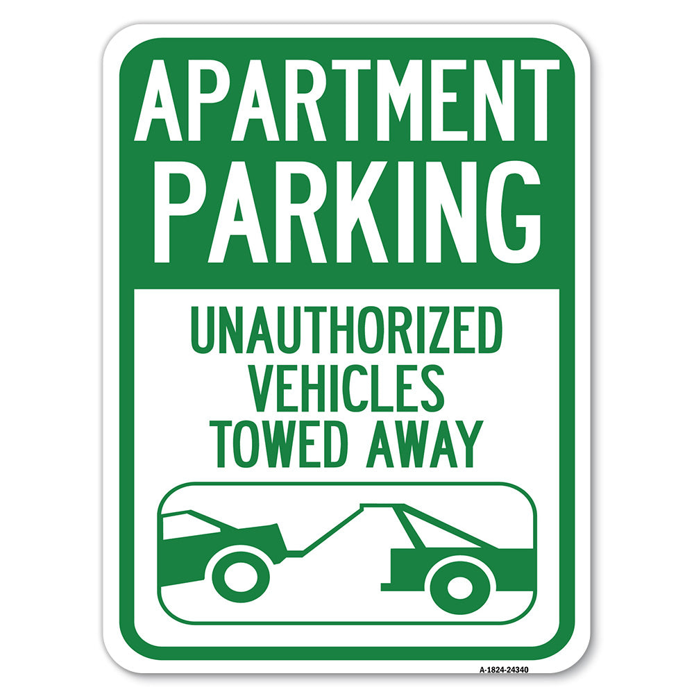 Apartment Parking - Unauthorized Vehicles Towed Away (With Car Tow Graphic)