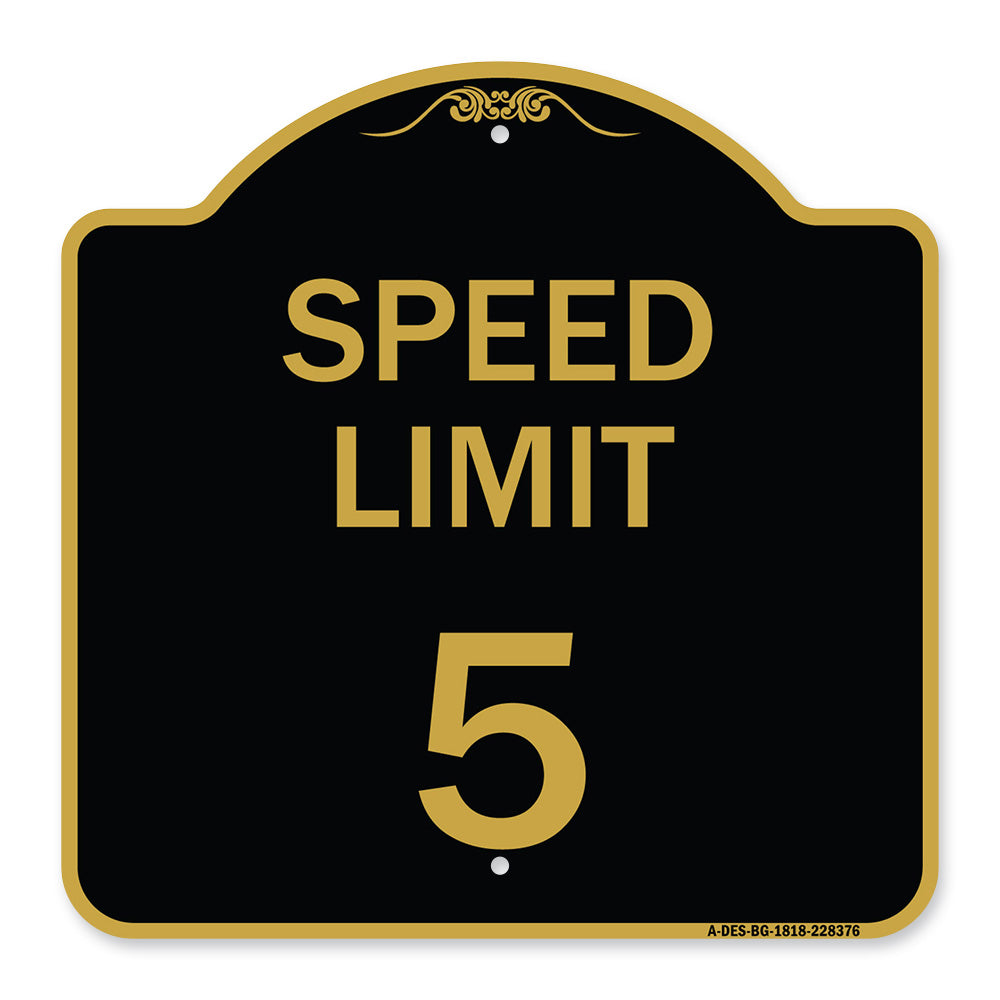 Speed Regulation Sign Speed Limit 5 Mph