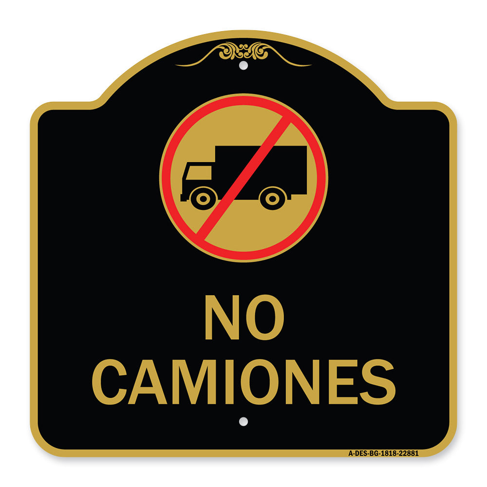 Spanish Traffic Sign No Camiones (No Trucks) (With Graphic)