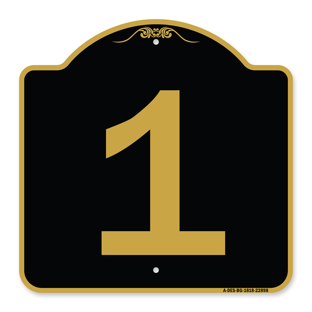 Sign with Number 1