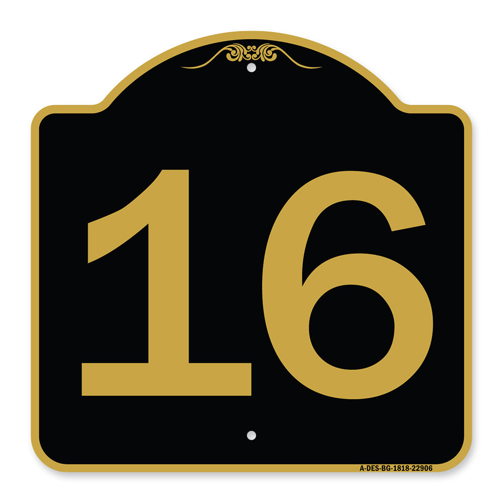 Sign with Number '16