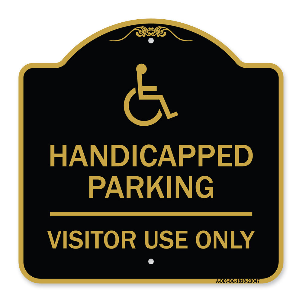 Reserved Parking Sign Handicapped Parking Visitor Use Only with Graphic