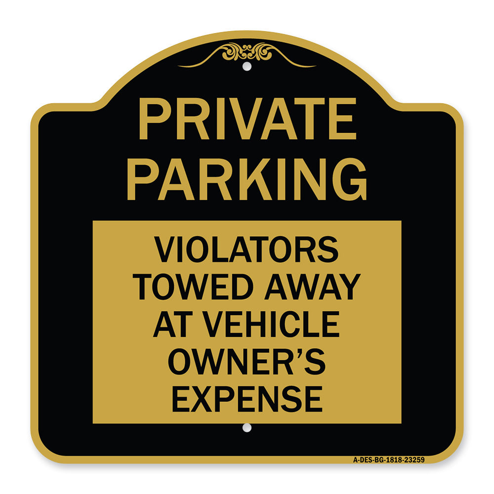 Private Parking Violators Towed Away at Vehicle Owner's Expense