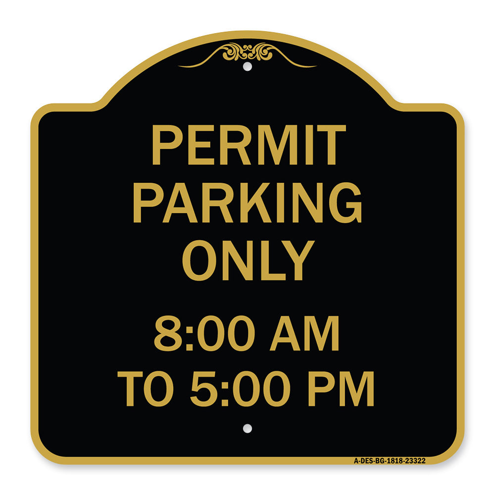 Permit Parking Only 8-00 Am to 5-00 Pm