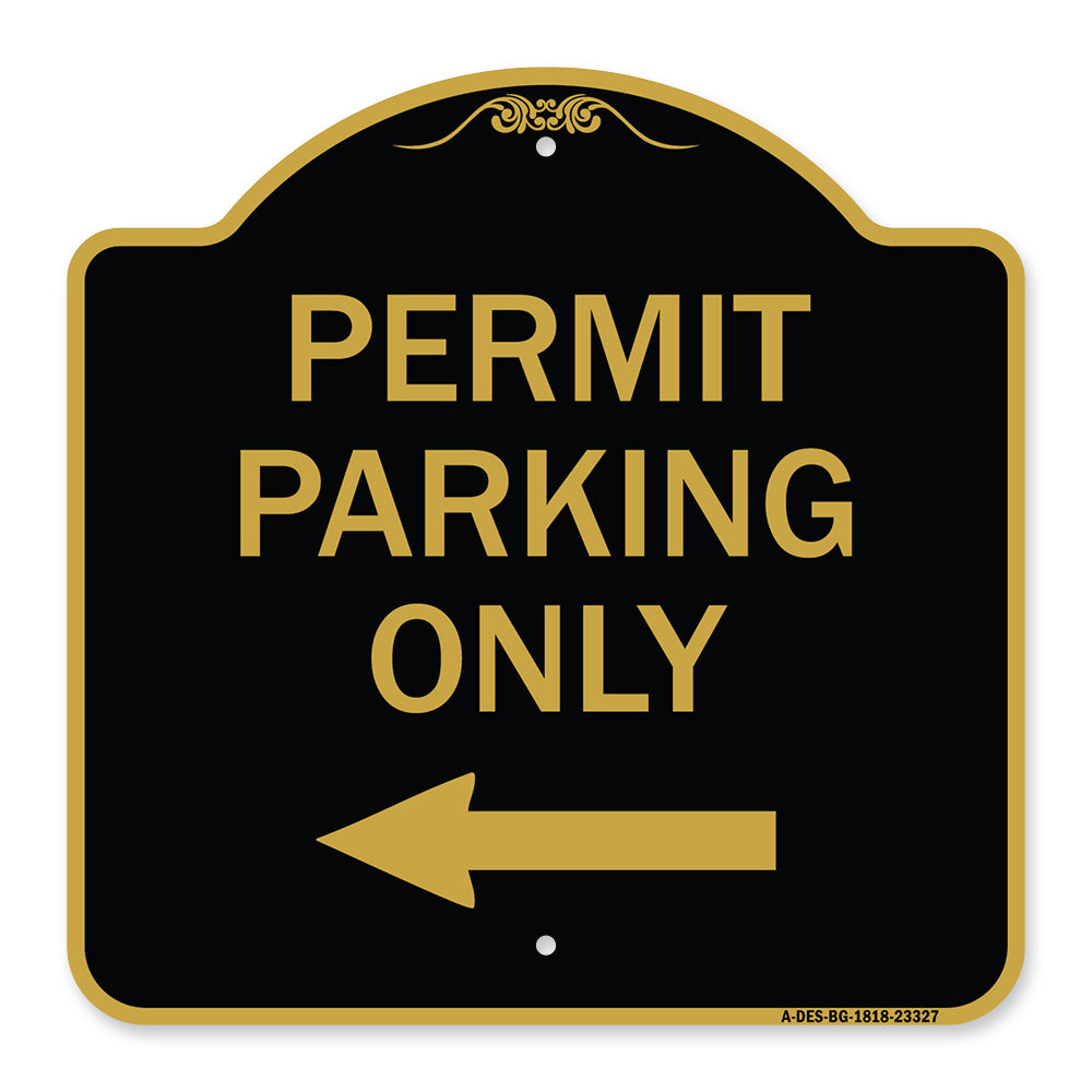 Permit Parking Only (With Left Arrow)