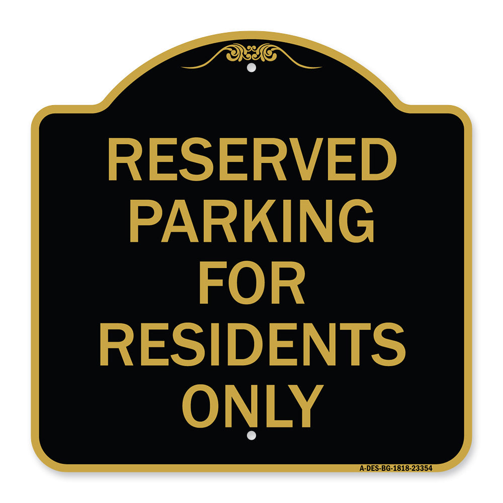 Parking Space Reserved Sign Parking Reserved for Residents Only