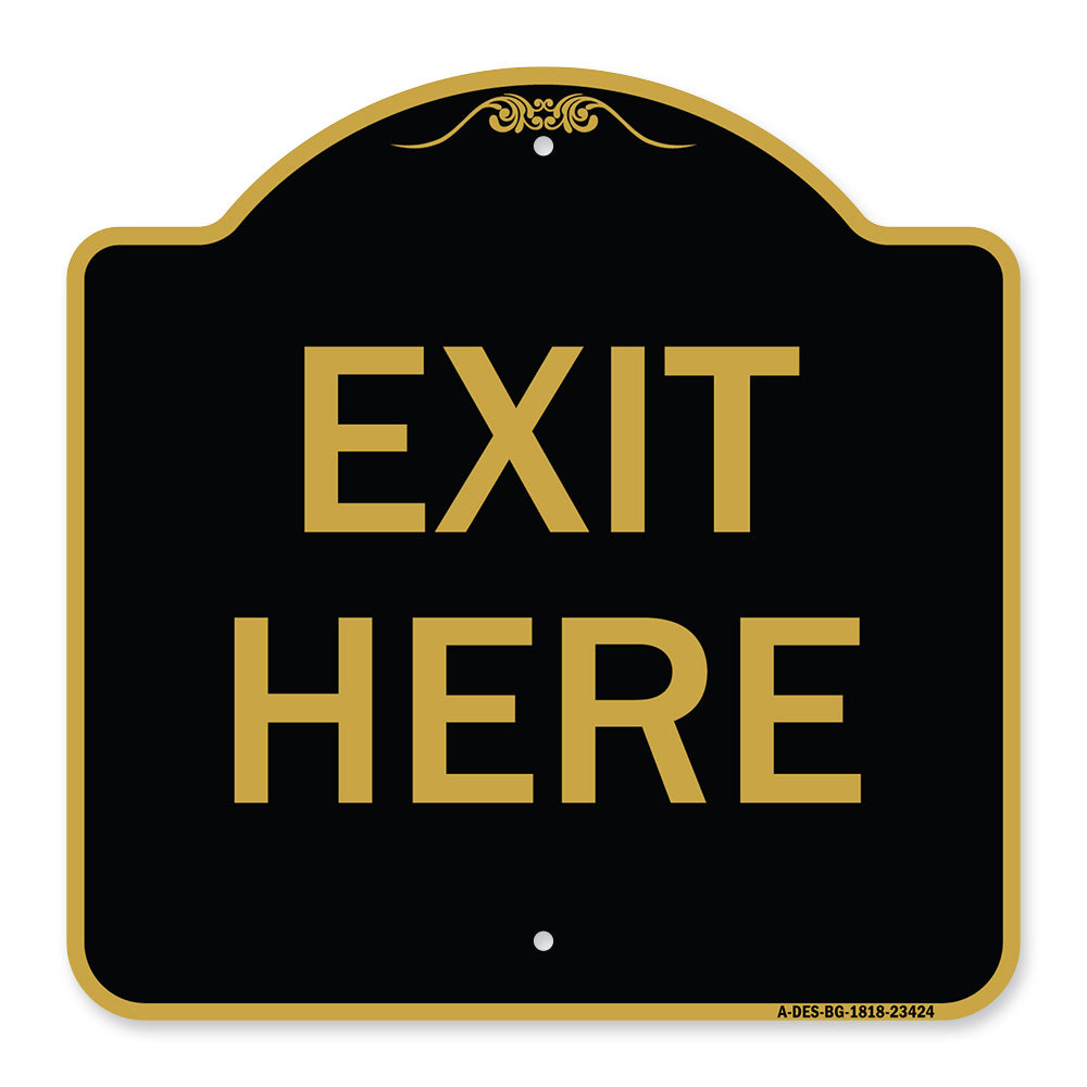 Parking Lot Sign Exit Here