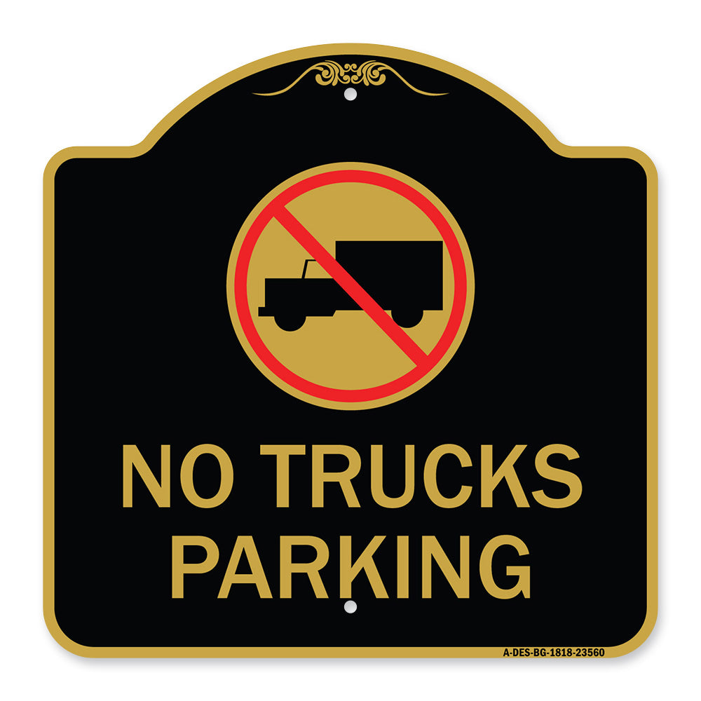 No Truck Sign No Truck Parking (With Symbol)