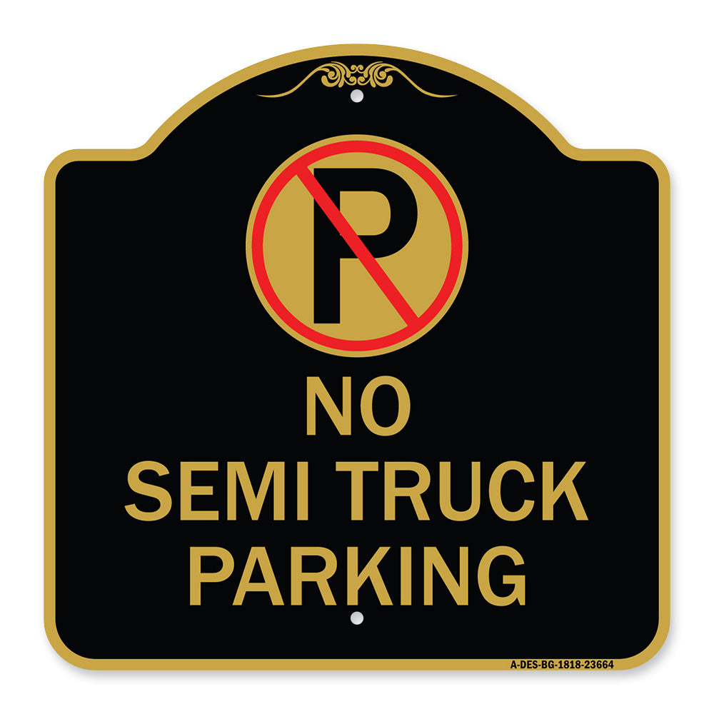 No Parking Sign No Semi Truck Parking with Symbol
