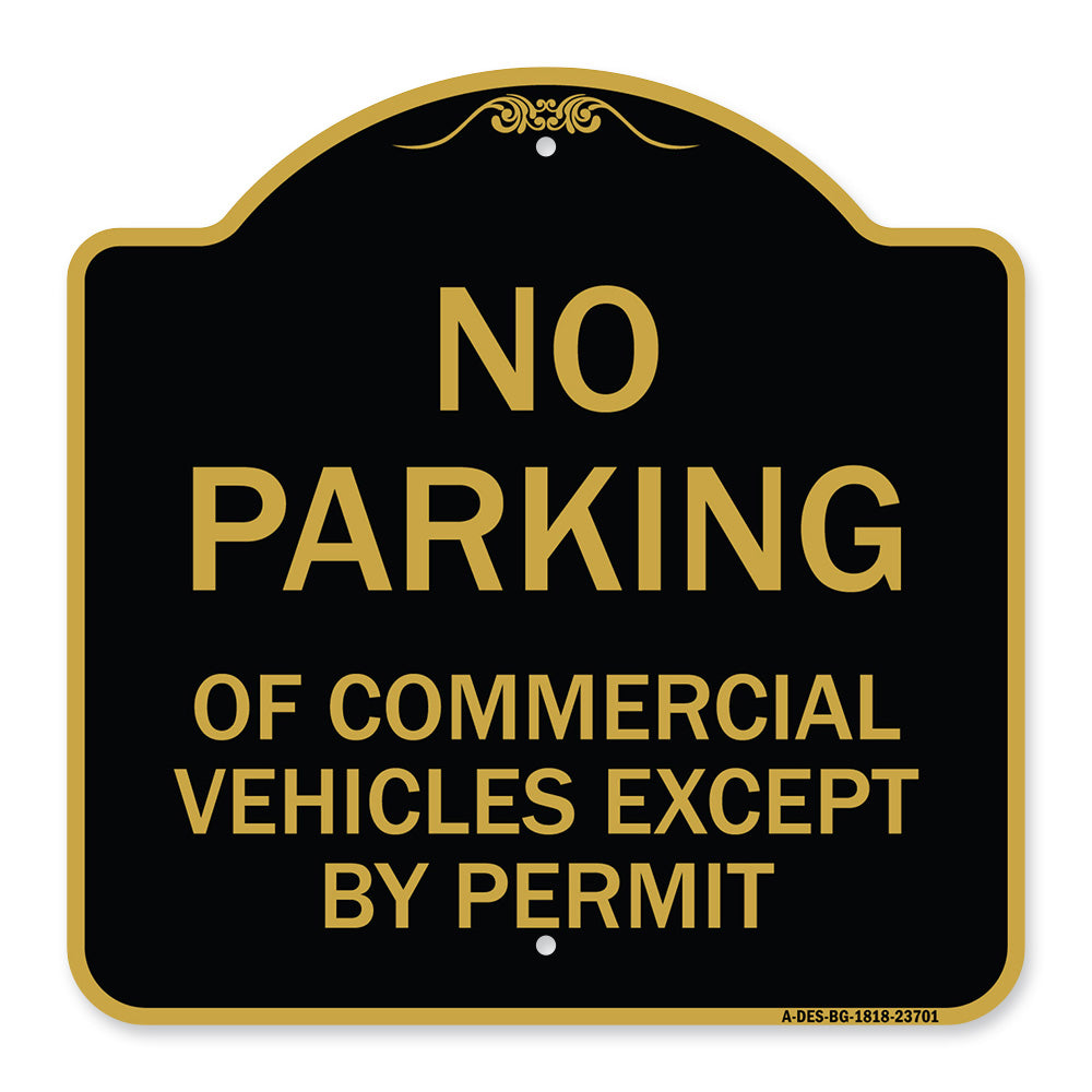 No Parking of Commercial Vehicles Except by Permit