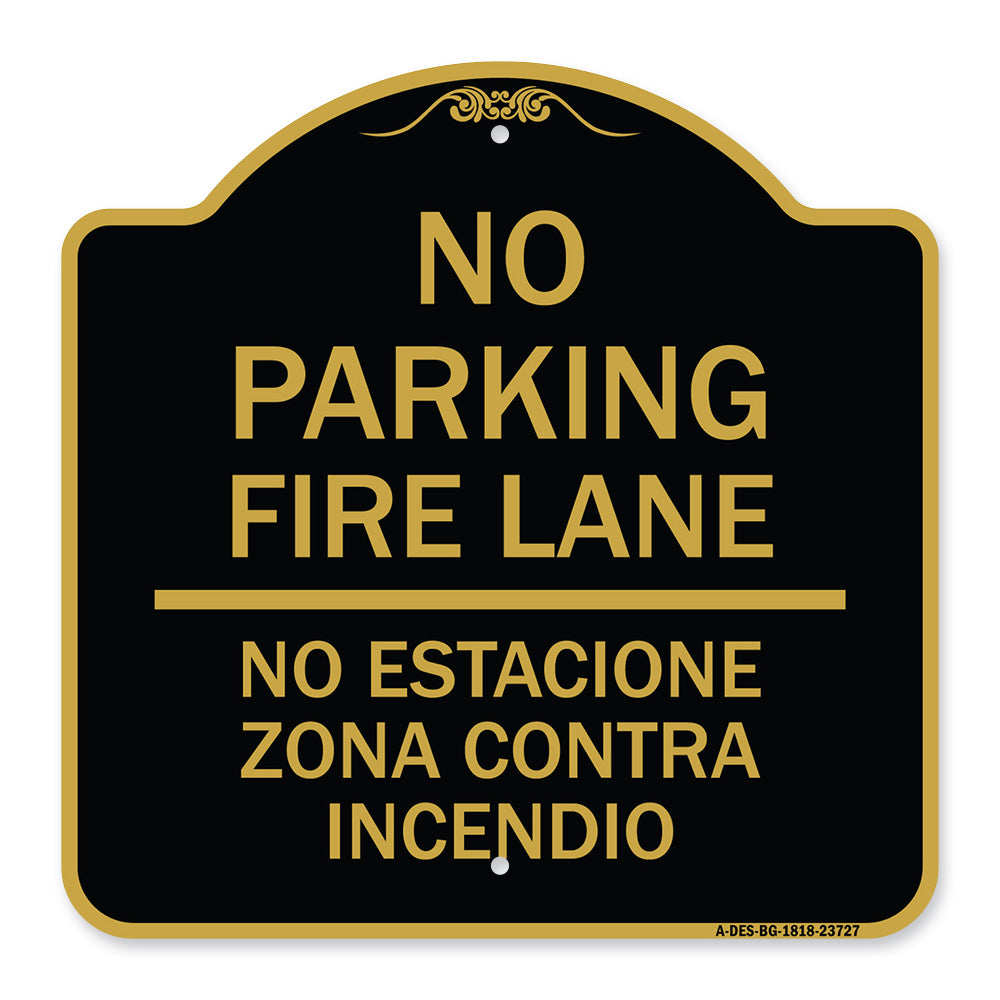 No Parking Fire Lane No Estacione Zona Contra Incendio