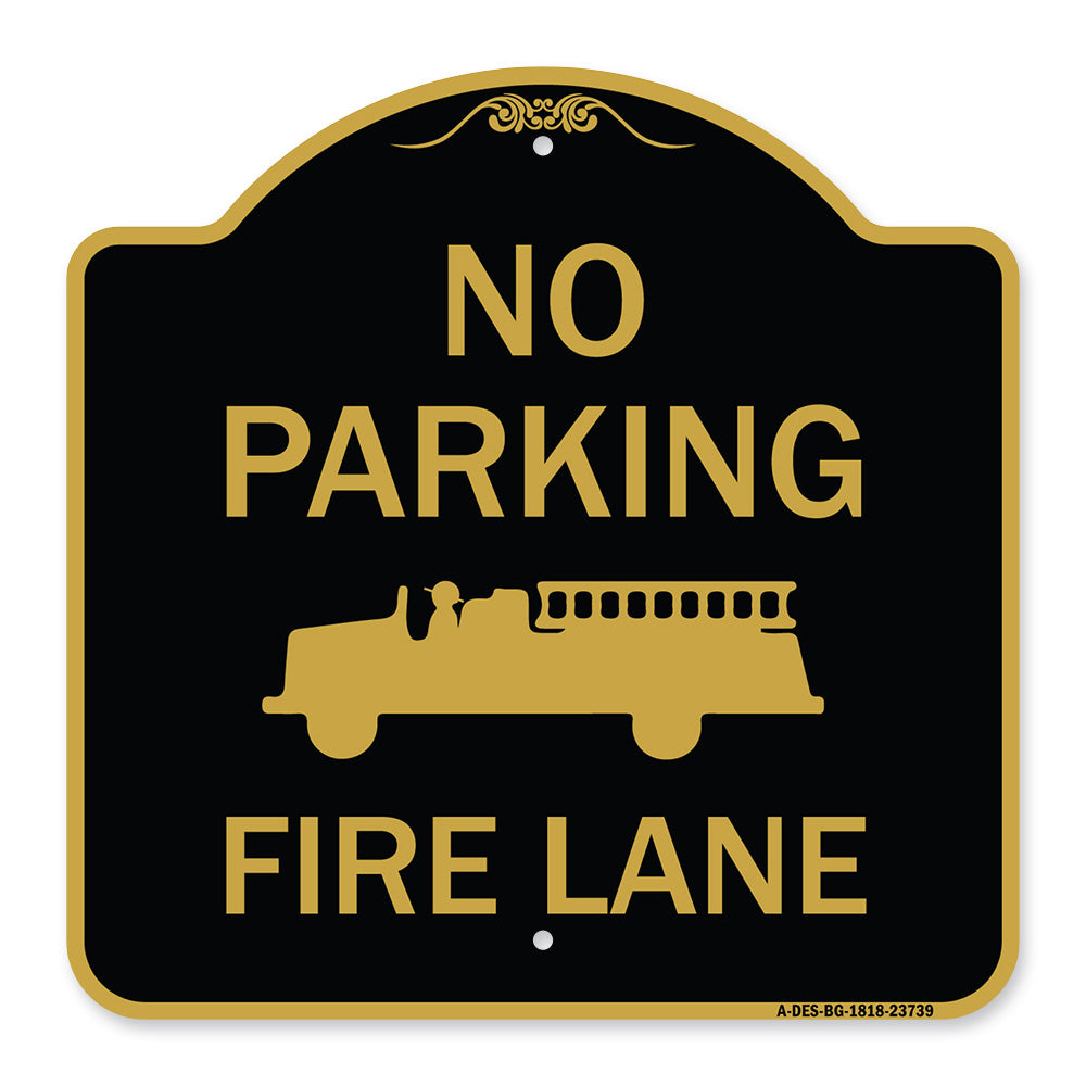 No Parking Fire Lane (Fire Truck Symbol)