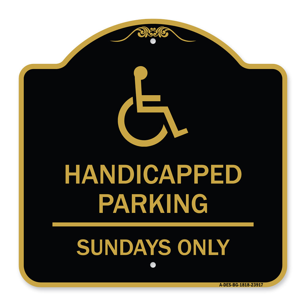Handicapped Parking - Sundays Only (With Graphic)