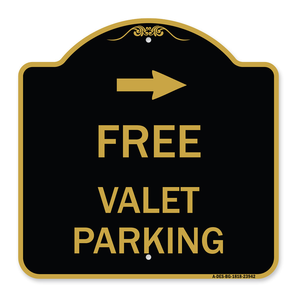 Free Valet Parking with Right Arrow