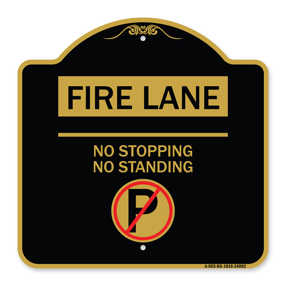 Fire Lane - No Stopping No Standing (With No Parking Symbol)