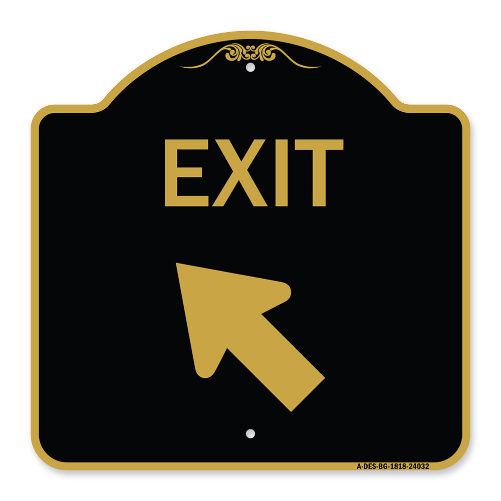 Exit Sign Exit with Left Arrow