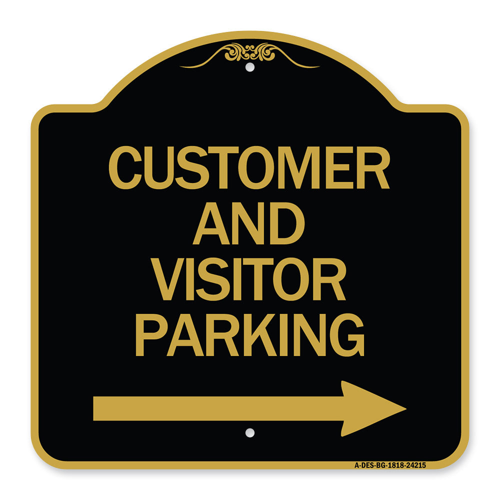 Customer and Visitor Parking (With Right Arrow)
