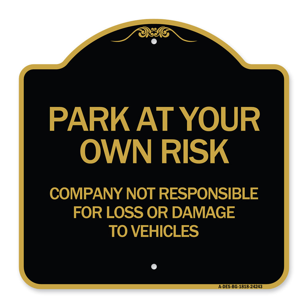 Company Not Responsible for Loss or Damage to Vehicles