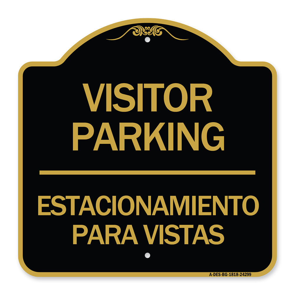 Bilingual Reserved Parking Sign Visitor Parking Estacionamiento Para Visitas