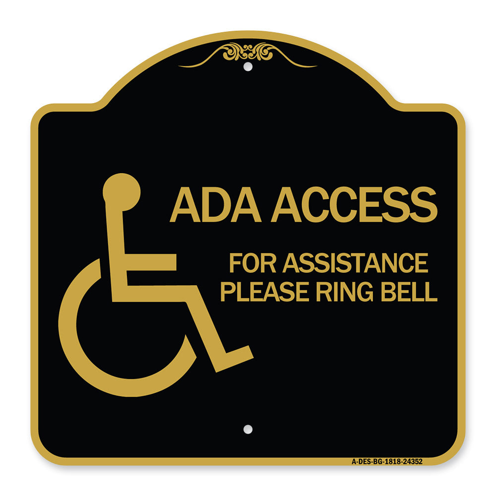ADA Access for Assistance Ring Bell (With New Isa Symbol)