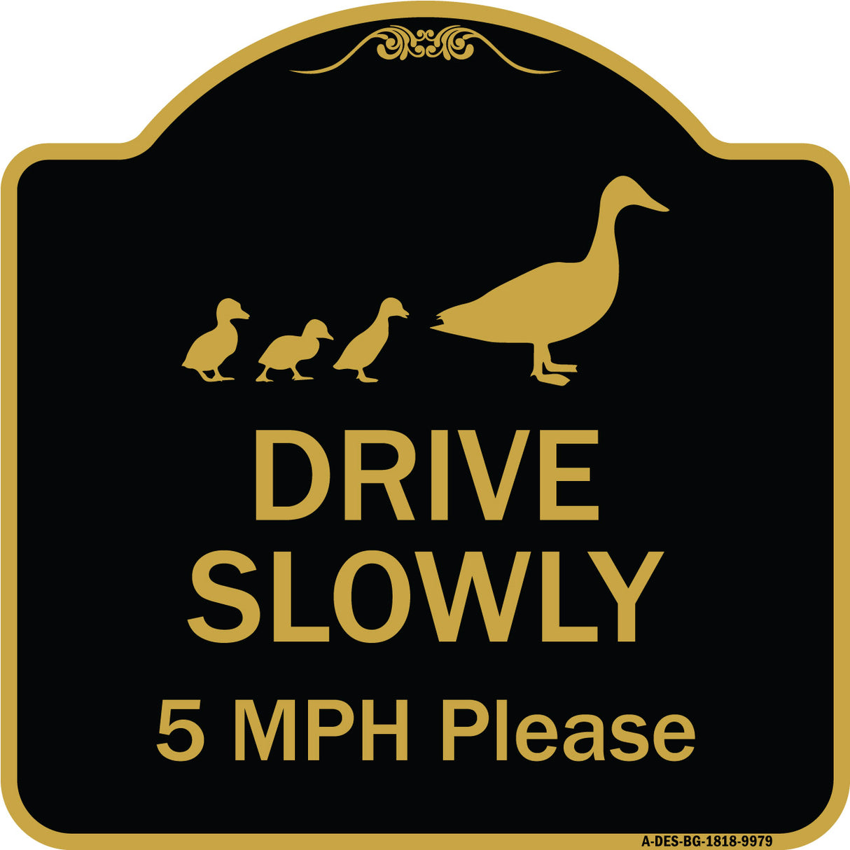 Drive Slowly 5 Mph Please With Duck And Ducklings Walking Graphic