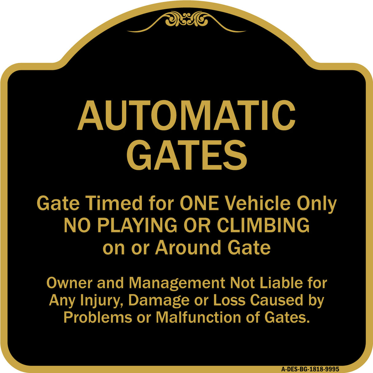 Automatic Gates, Gate Timed For One Vehicle Only