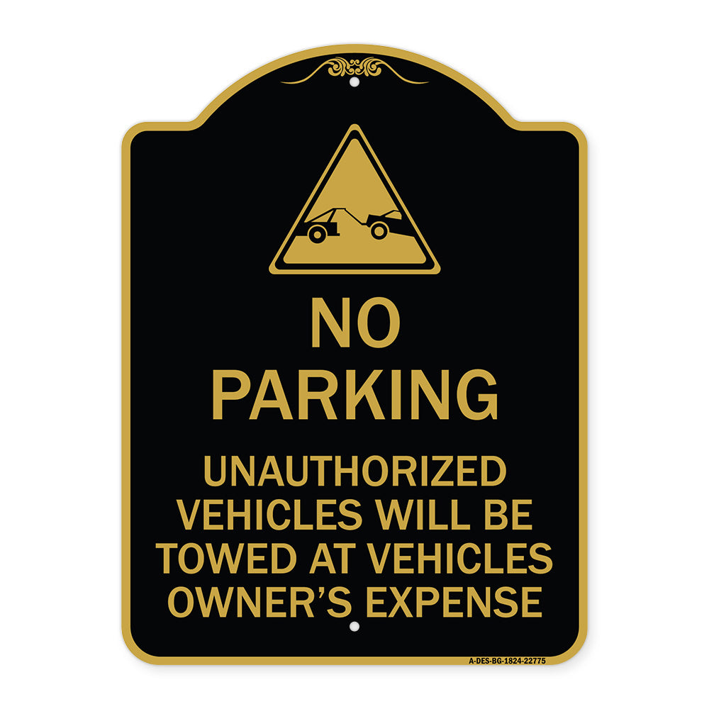 Unauthorized Vehicles Towed at Owner Expense with Graphic