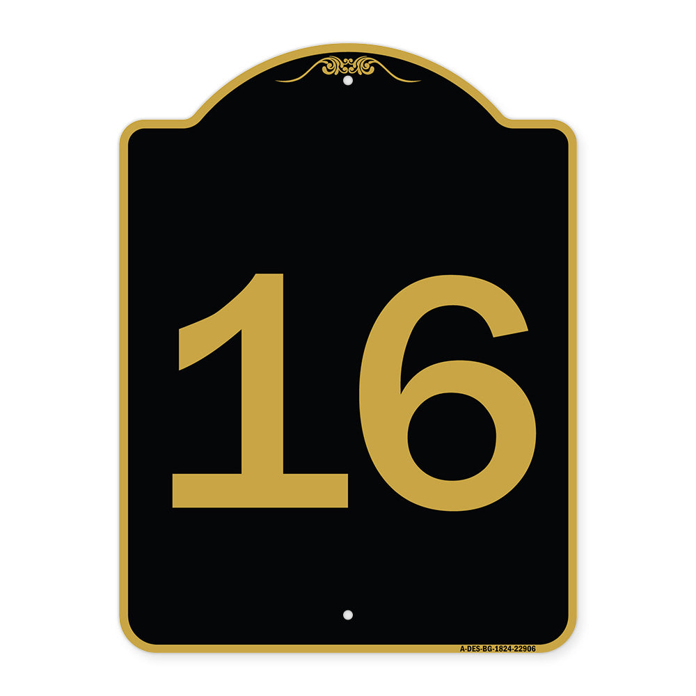 Sign with Number '16