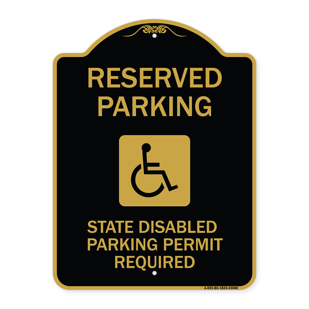 Reserved Parking State Disabled Parking Permit Required (Handicapped Symbol)