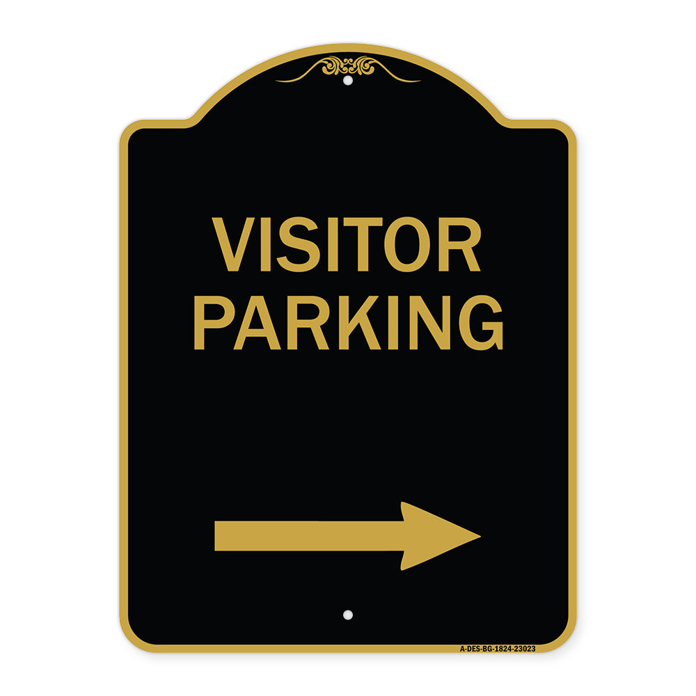 Reserved Parking Sign Visitor Parking (Arrow Pointing Right)